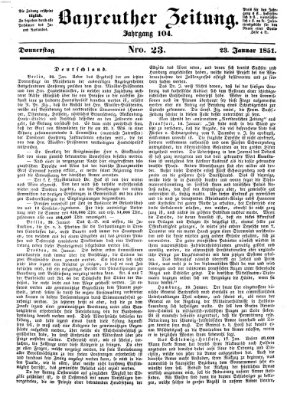 Bayreuther Zeitung Donnerstag 23. Januar 1851