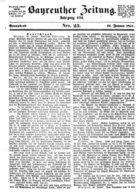 Bayreuther Zeitung Samstag 25. Januar 1851