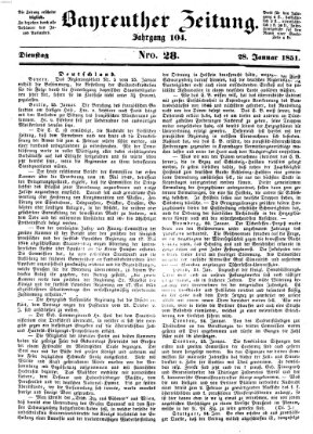 Bayreuther Zeitung Dienstag 28. Januar 1851