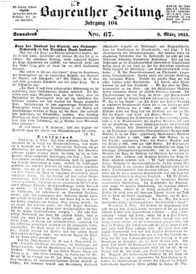 Bayreuther Zeitung Samstag 8. März 1851