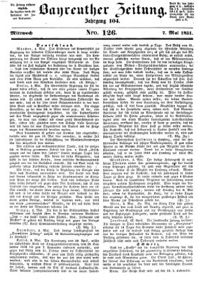 Bayreuther Zeitung Mittwoch 7. Mai 1851