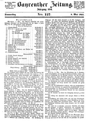 Bayreuther Zeitung Donnerstag 8. Mai 1851