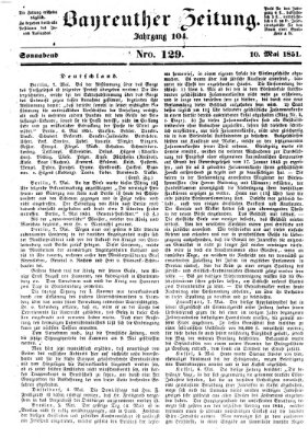 Bayreuther Zeitung Samstag 10. Mai 1851