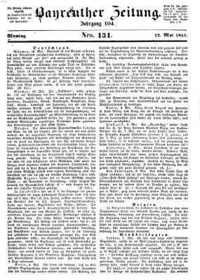 Bayreuther Zeitung Montag 12. Mai 1851