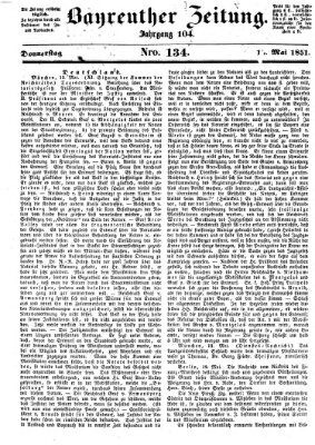 Bayreuther Zeitung Donnerstag 15. Mai 1851