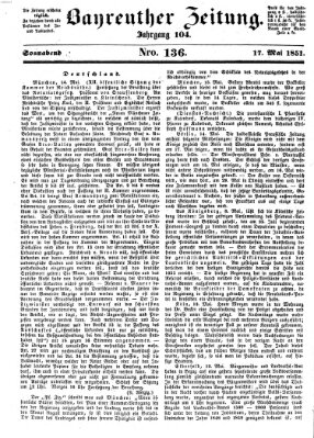 Bayreuther Zeitung Samstag 17. Mai 1851