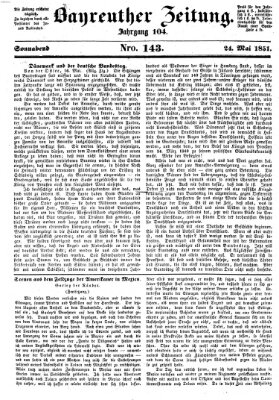 Bayreuther Zeitung Samstag 24. Mai 1851