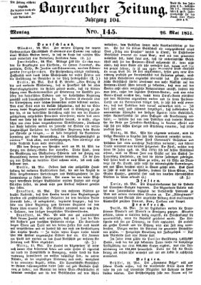 Bayreuther Zeitung Montag 26. Mai 1851