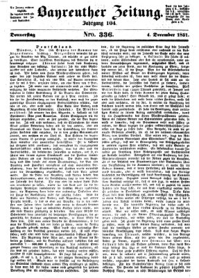 Bayreuther Zeitung Donnerstag 4. Dezember 1851