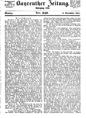 Bayreuther Zeitung Montag 8. Dezember 1851