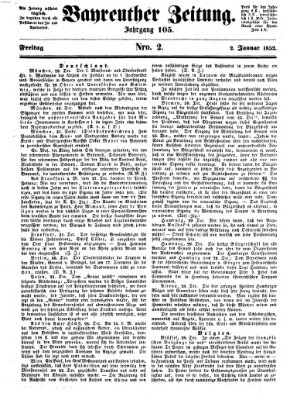 Bayreuther Zeitung Freitag 2. Januar 1852