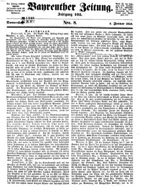 Bayreuther Zeitung Donnerstag 8. Januar 1852