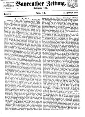 Bayreuther Zeitung Sonntag 11. Januar 1852