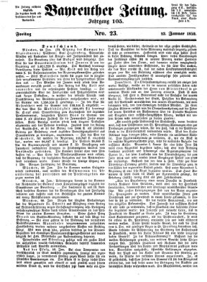 Bayreuther Zeitung Freitag 23. Januar 1852