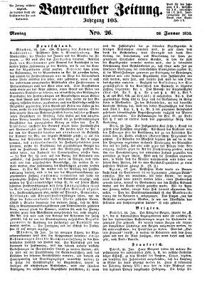 Bayreuther Zeitung Montag 26. Januar 1852