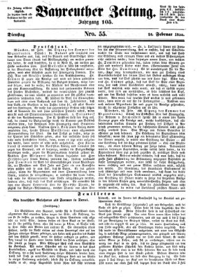 Bayreuther Zeitung Dienstag 24. Februar 1852