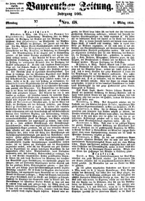 Bayreuther Zeitung Montag 8. März 1852