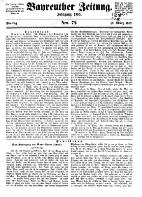 Bayreuther Zeitung Freitag 12. März 1852
