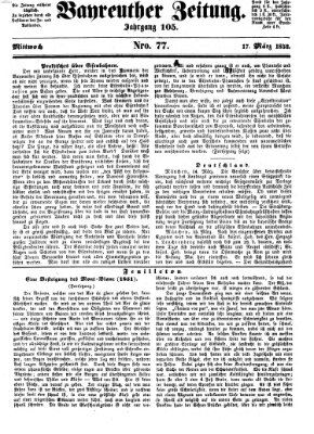 Bayreuther Zeitung Mittwoch 17. März 1852