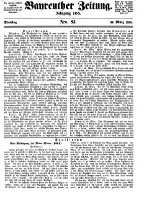 Bayreuther Zeitung Dienstag 23. März 1852