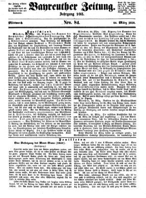 Bayreuther Zeitung Mittwoch 24. März 1852