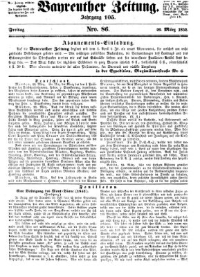 Bayreuther Zeitung Freitag 26. März 1852