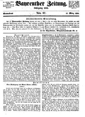 Bayreuther Zeitung Samstag 27. März 1852