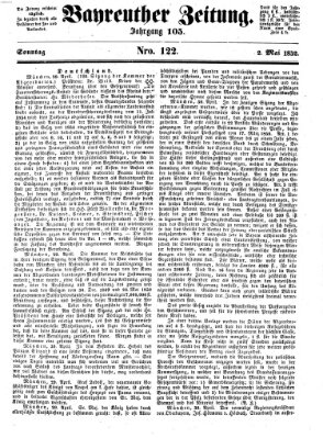 Bayreuther Zeitung Sonntag 2. Mai 1852