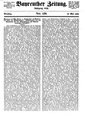 Bayreuther Zeitung Dienstag 18. Mai 1852