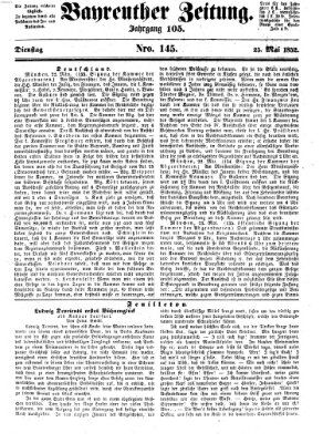 Bayreuther Zeitung Dienstag 25. Mai 1852