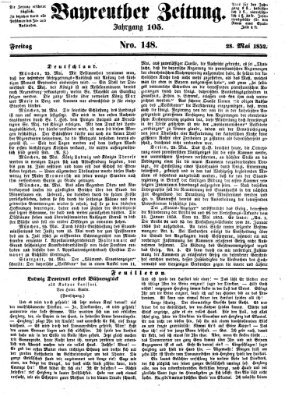 Bayreuther Zeitung Freitag 28. Mai 1852