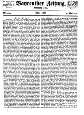 Bayreuther Zeitung Montag 31. Mai 1852