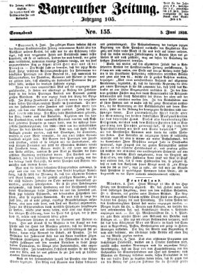 Bayreuther Zeitung Samstag 5. Juni 1852