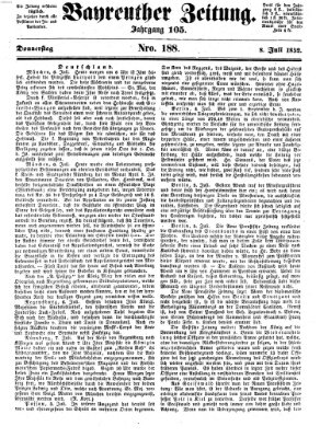 Bayreuther Zeitung Donnerstag 8. Juli 1852