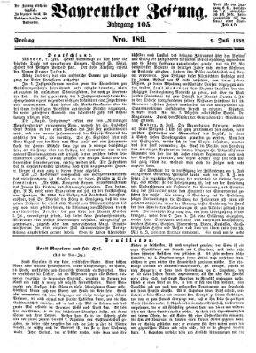 Bayreuther Zeitung Freitag 9. Juli 1852