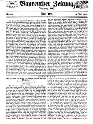 Bayreuther Zeitung Freitag 16. Juli 1852