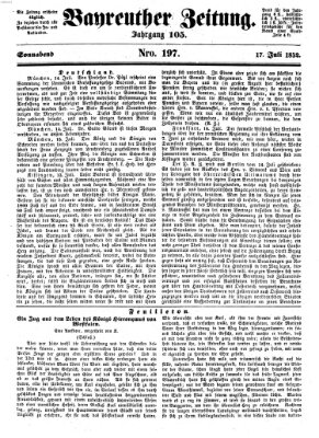 Bayreuther Zeitung Samstag 17. Juli 1852