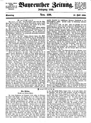 Bayreuther Zeitung Sonntag 18. Juli 1852