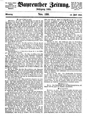 Bayreuther Zeitung Montag 19. Juli 1852