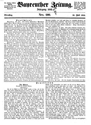 Bayreuther Zeitung Dienstag 20. Juli 1852