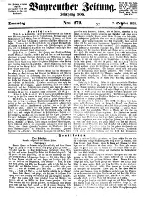 Bayreuther Zeitung Donnerstag 7. Oktober 1852