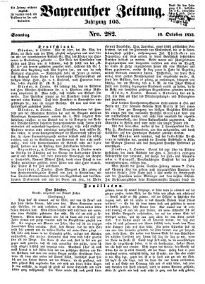 Bayreuther Zeitung Sonntag 10. Oktober 1852