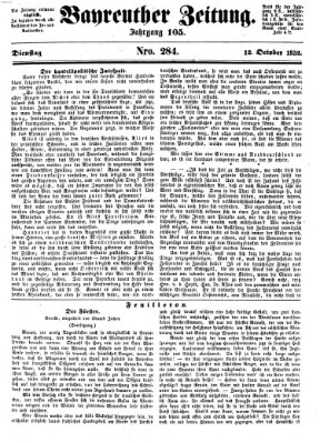 Bayreuther Zeitung Dienstag 12. Oktober 1852