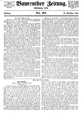 Bayreuther Zeitung Freitag 22. Oktober 1852