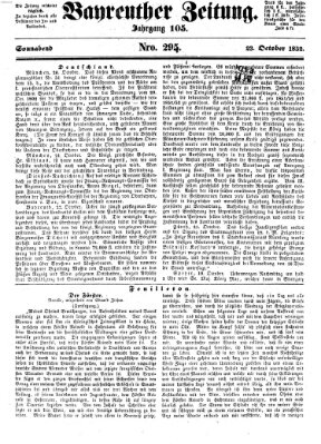 Bayreuther Zeitung Samstag 23. Oktober 1852