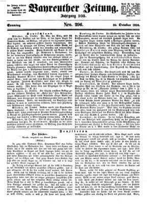 Bayreuther Zeitung Sonntag 24. Oktober 1852