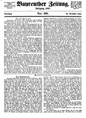 Bayreuther Zeitung Dienstag 26. Oktober 1852