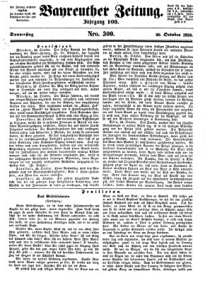 Bayreuther Zeitung Donnerstag 28. Oktober 1852