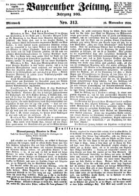 Bayreuther Zeitung Mittwoch 10. November 1852