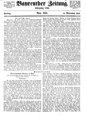 Bayreuther Zeitung Freitag 12. November 1852